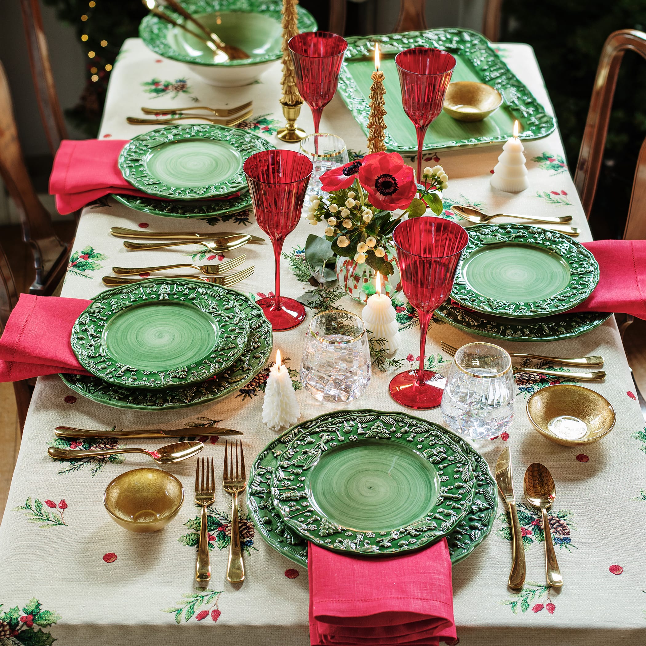Fiabe di Natale Green Dinner Plate