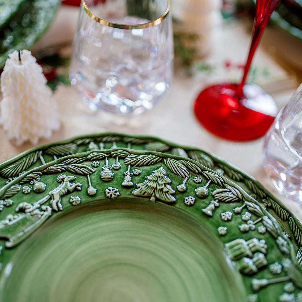 Fiabe di Natale Green Dinner Plate