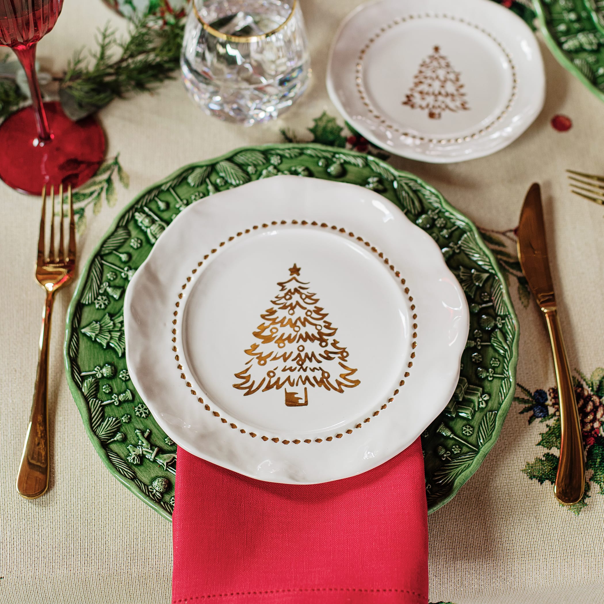 Fiabe di Natale Green Dinner Plate